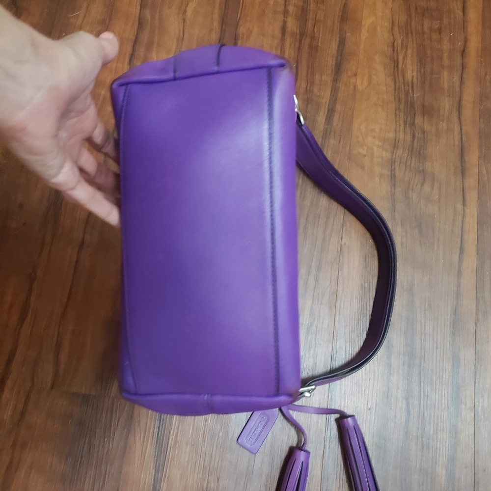 COACH Vtg 19889 Large Legacy Duffle Purple Leather Bucket Bag - Picture 7 of 11